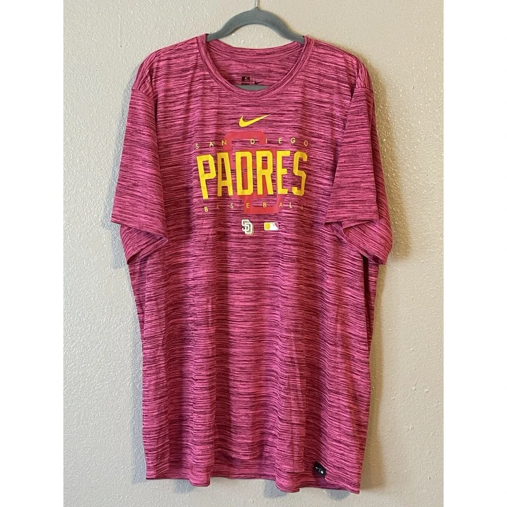 Men's 3XL NWOT San Diego Padres Nike City Connect Short Sleeve Shirt‎ Pink